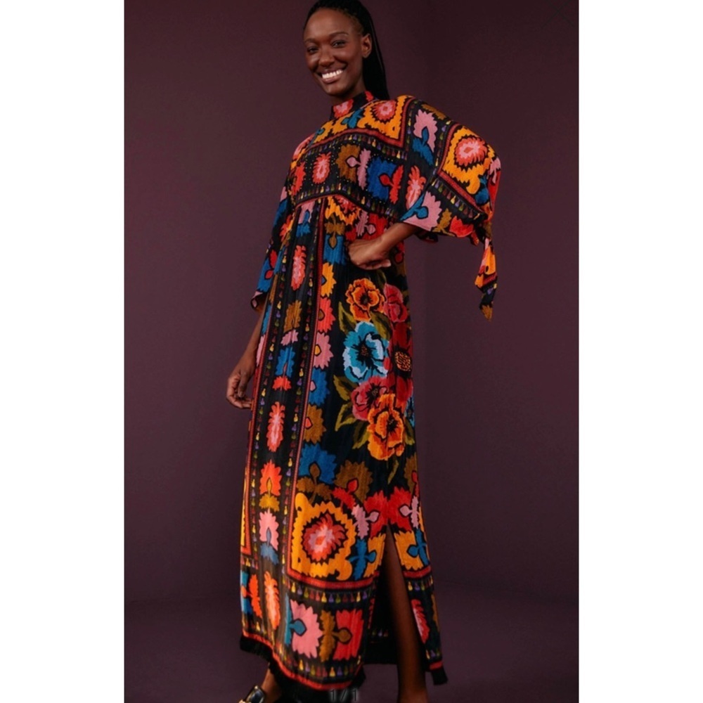 FARM Rio tapestry beaded maxi dress